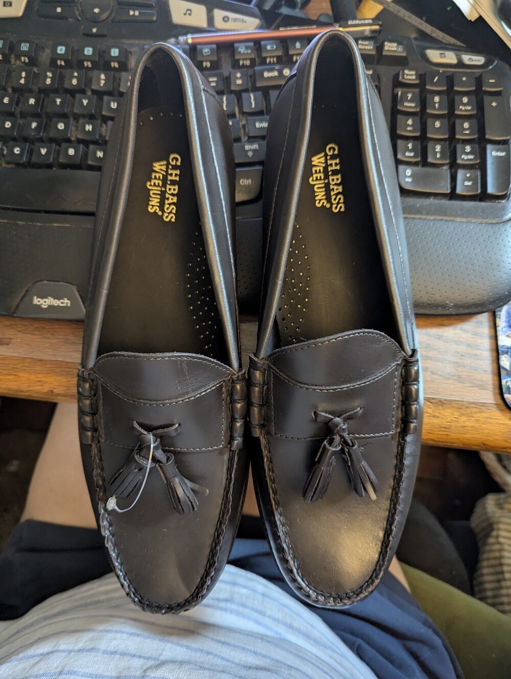 Nwot Mens GH Bass Weejuns Classic Black Tassel Loafers Sz 10.5us